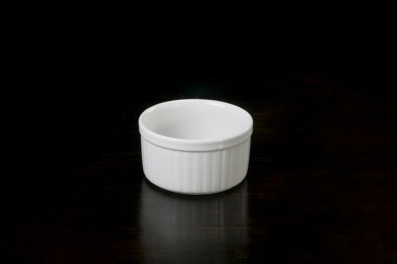 Calaisio Round Souffle Dish Stoneware White, 8 Oz