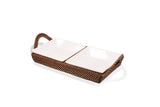 Crudite Section Condiment Server Tray with 2 Porcelain Dish